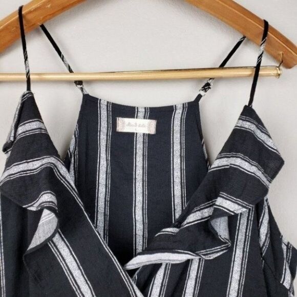 Altar’d State Ruffled Faux Wrap Striped Dress Size Large - Picture 5 of 9